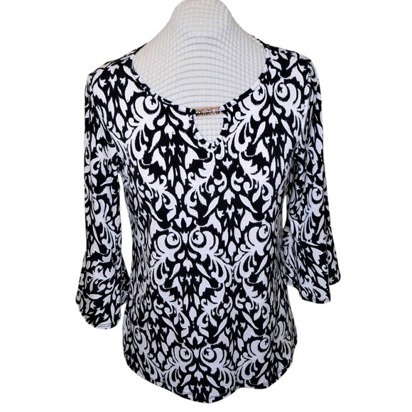 Emma & Olive Petite Tunic with Bell Sleeves - Picture 1 of 5